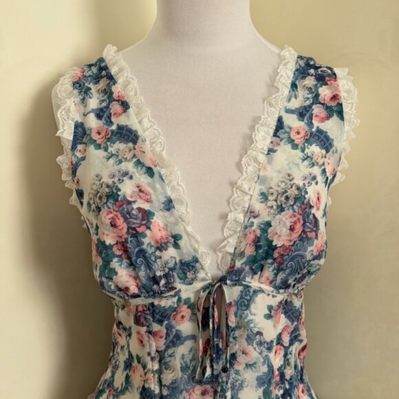 For Love & Lemons Audrey Floral Maxi Dress sz L - Picture 7 of 15